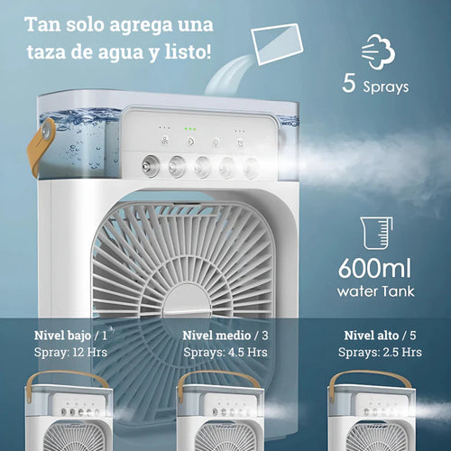 Ventilador 3 en 1: aire acondicionado, Enfriador de aire, humidificador portátil